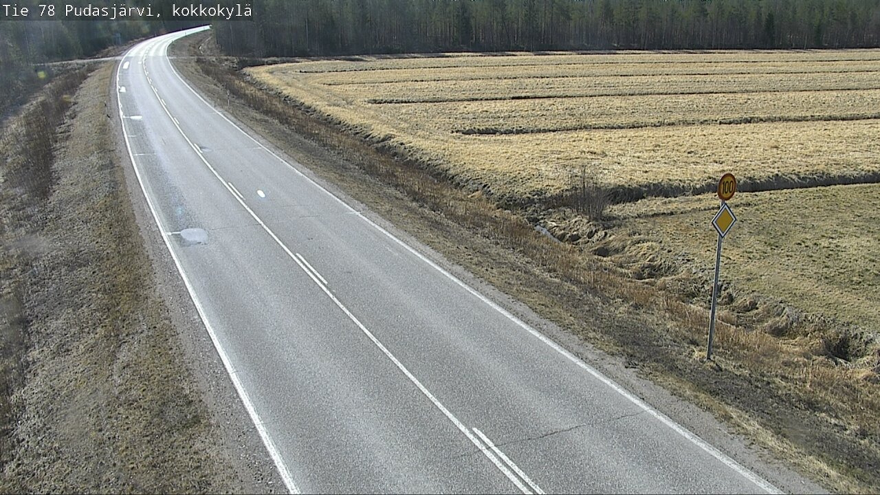 Weather Camera Image Road 78 Pudasjärvi, Kokkokylä, Pudasjärvi, Pohjois-Pohjanmaa