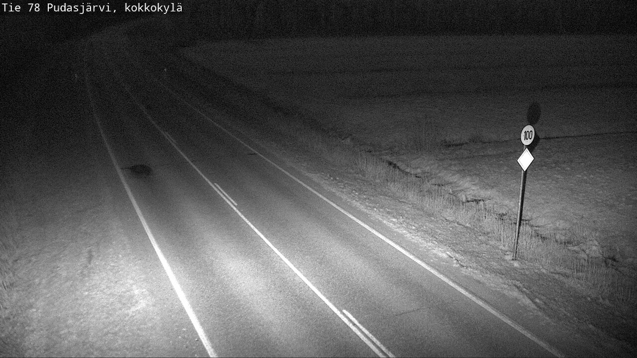Weather Camera Image Road 78 Pudasjärvi, Kokkokylä, Pudasjärvi, Pohjois-Pohjanmaa