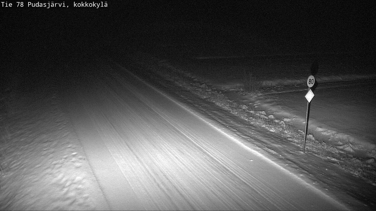 Weather Camera Image Road 78 Pudasjärvi, Kokkokylä, Pudasjärvi, Pohjois-Pohjanmaa