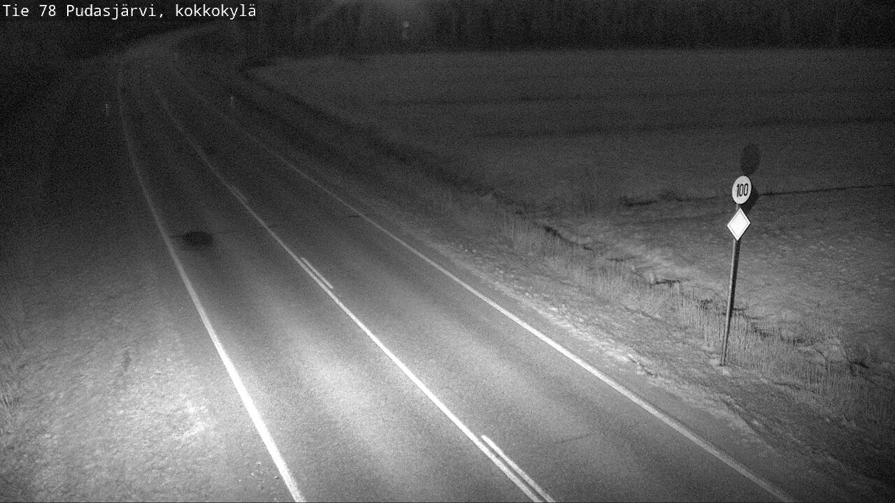 Weather Camera Image Road 78 Pudasjärvi, Kokkokylä, Pudasjärvi, Pohjois-Pohjanmaa