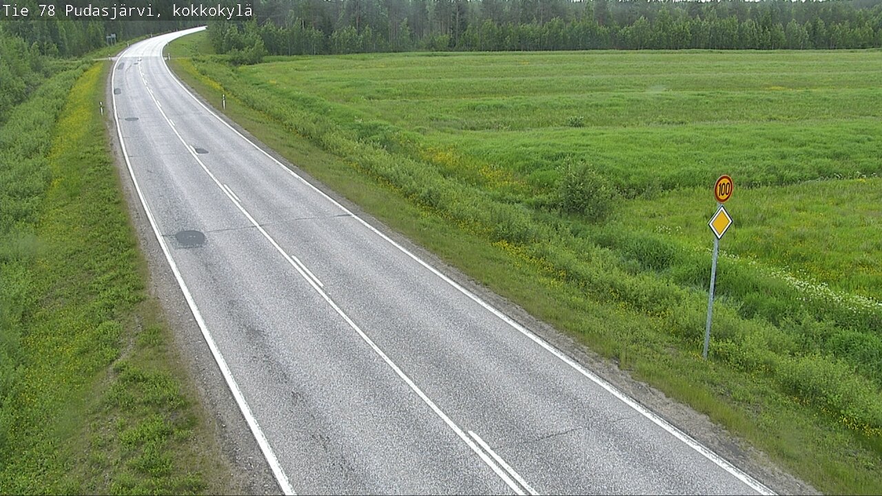Weather Camera Image Road 78 Pudasjärvi, Kokkokylä, Pudasjärvi, Pohjois-Pohjanmaa