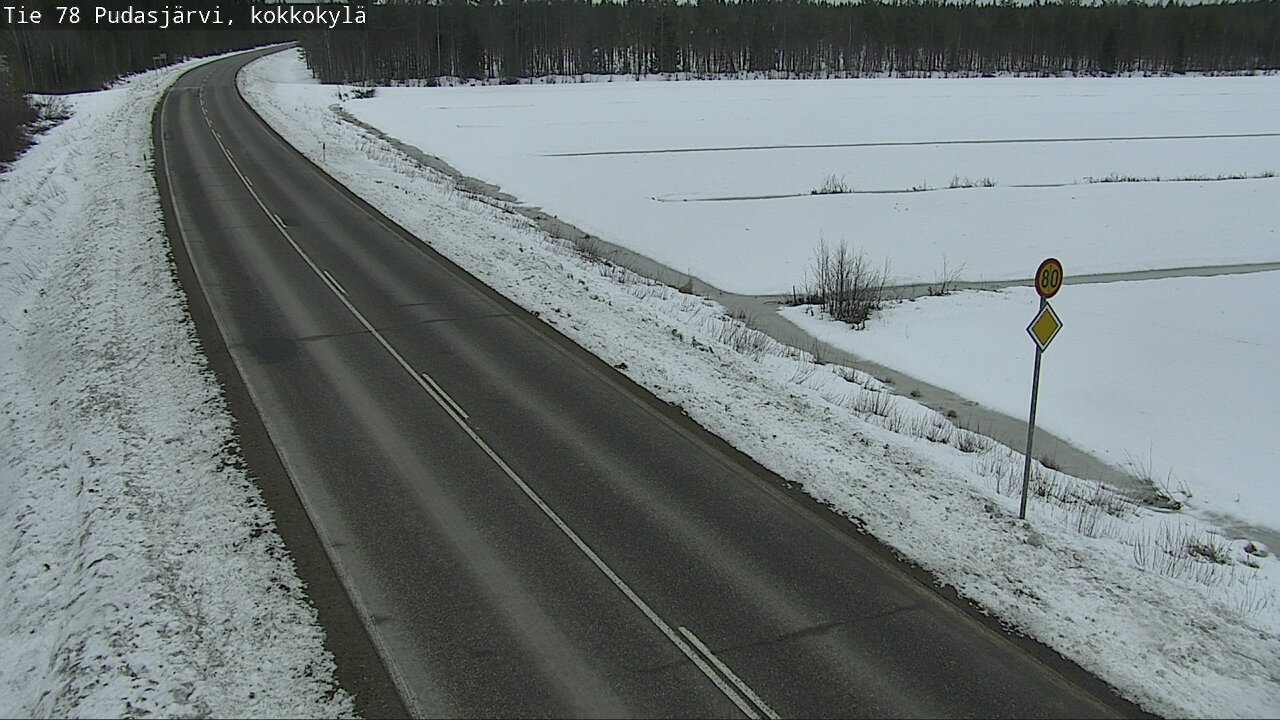 Weather Camera Image Road 78 Pudasjärvi, Kokkokylä, Pudasjärvi, Pohjois-Pohjanmaa