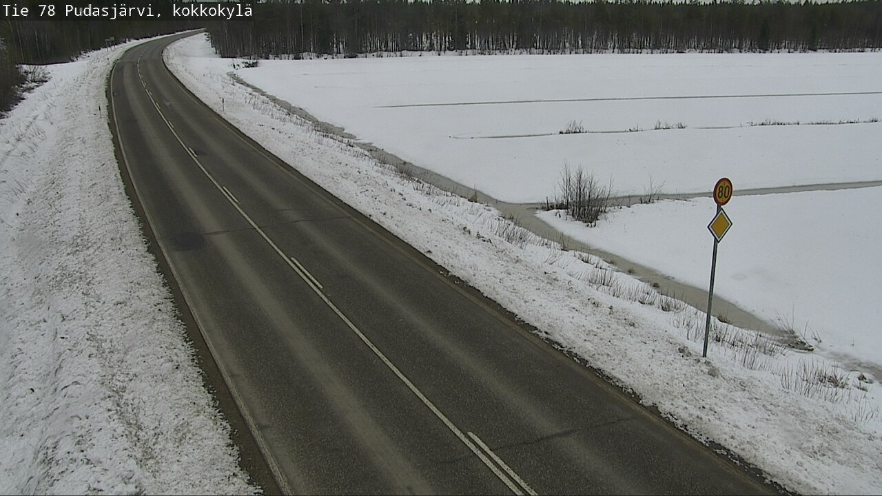 Weather Camera Image Road 78 Pudasjärvi, Kokkokylä, Pudasjärvi, Pohjois-Pohjanmaa