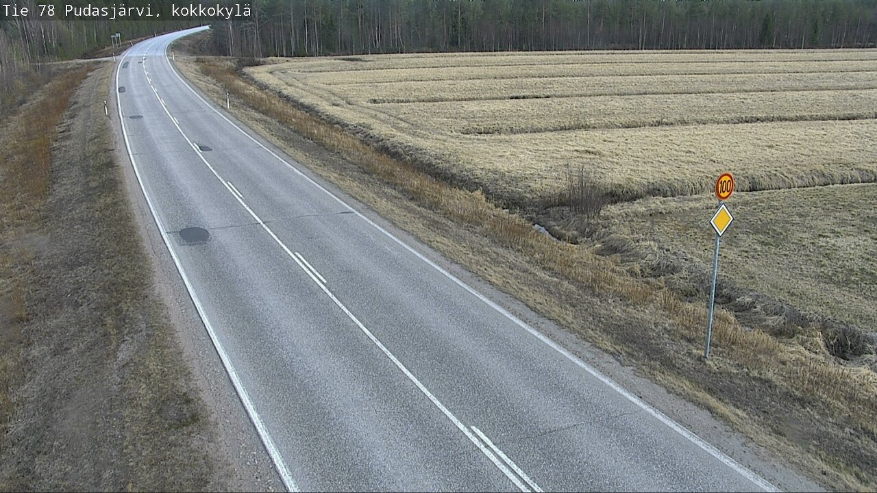 Weather Camera Image Road 78 Pudasjärvi, Kokkokylä, Pudasjärvi, Pohjois-Pohjanmaa