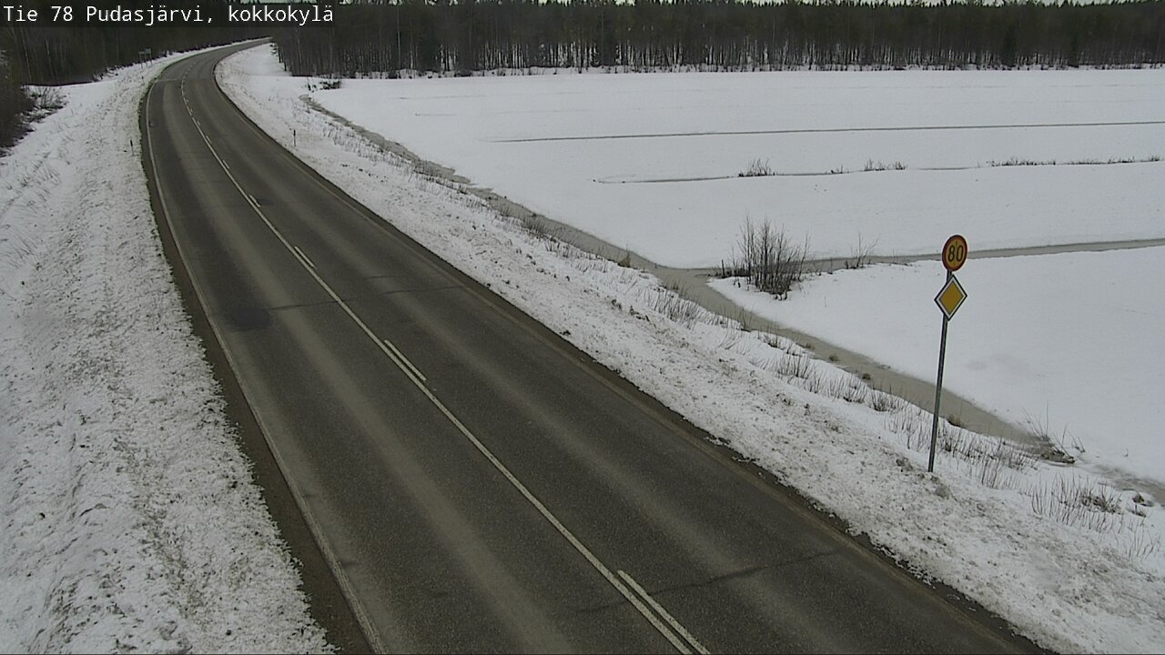 Weather Camera Image Road 78 Pudasjärvi, Kokkokylä, Pudasjärvi, Pohjois-Pohjanmaa