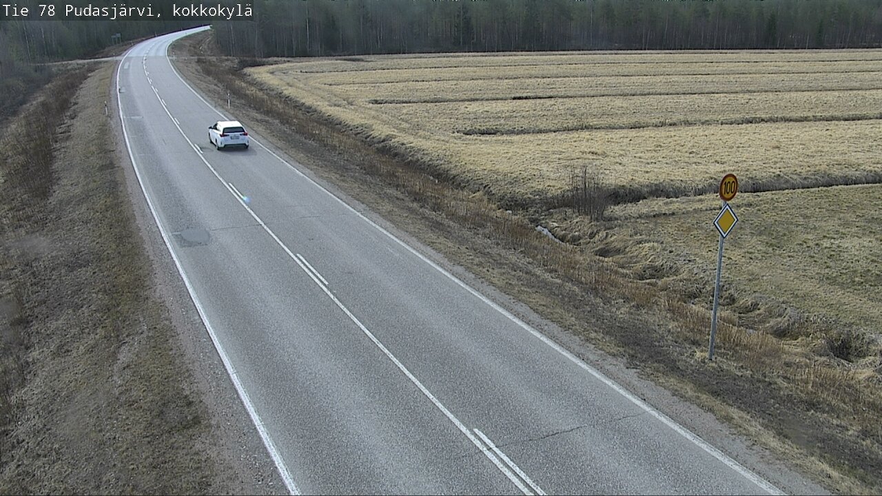 Weather Camera Image Road 78 Pudasjärvi, Kokkokylä, Pudasjärvi, Pohjois-Pohjanmaa