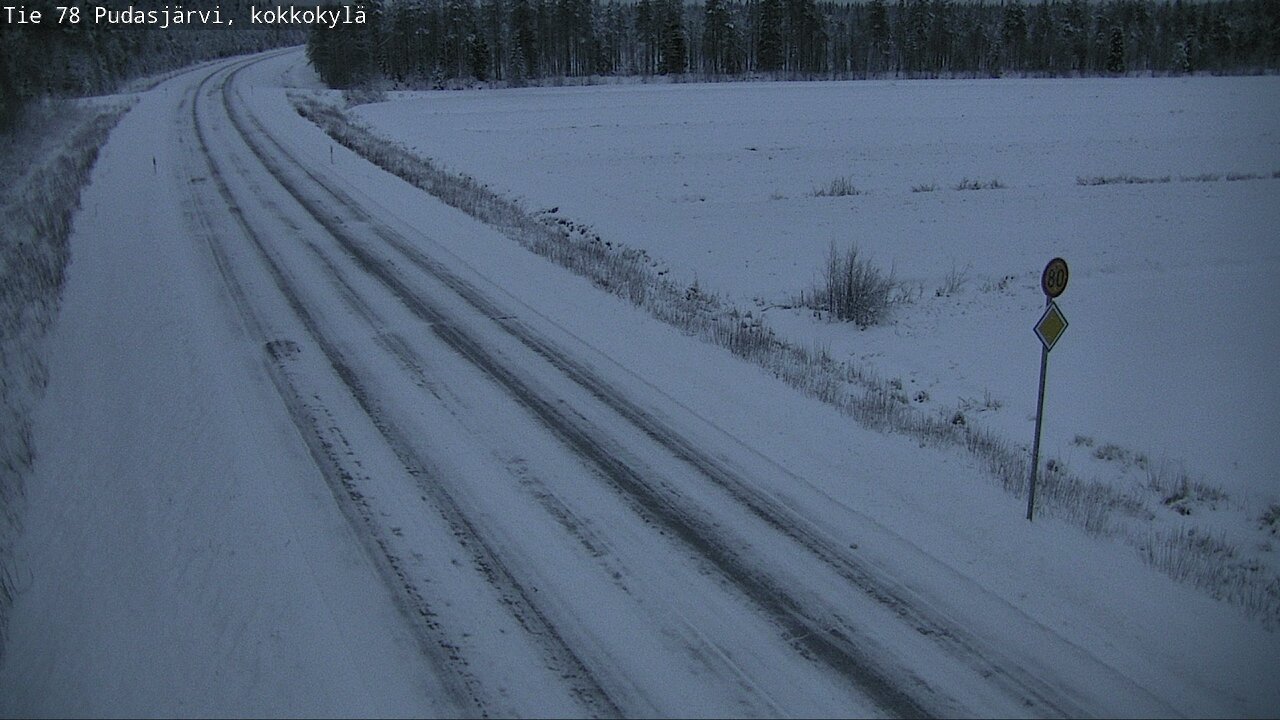 Weather Camera Image Road 78 Pudasjärvi, Kokkokylä, Pudasjärvi, Pohjois-Pohjanmaa