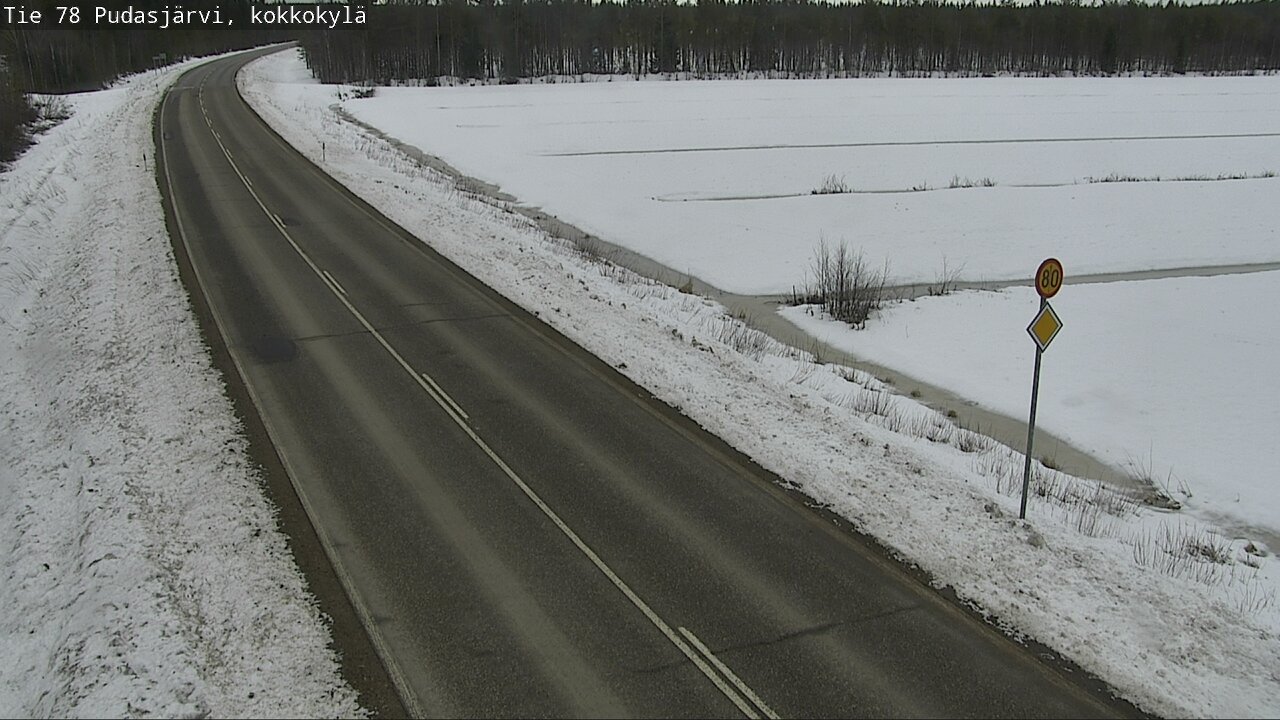 Weather Camera Image Road 78 Pudasjärvi, Kokkokylä, Pudasjärvi, Pohjois-Pohjanmaa