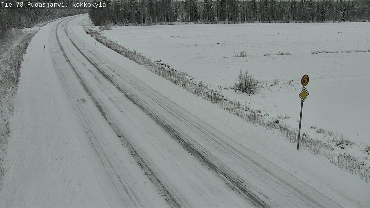 Weather Camera Image Road 78 Pudasjärvi, Kokkokylä, Pudasjärvi, Pohjois-Pohjanmaa