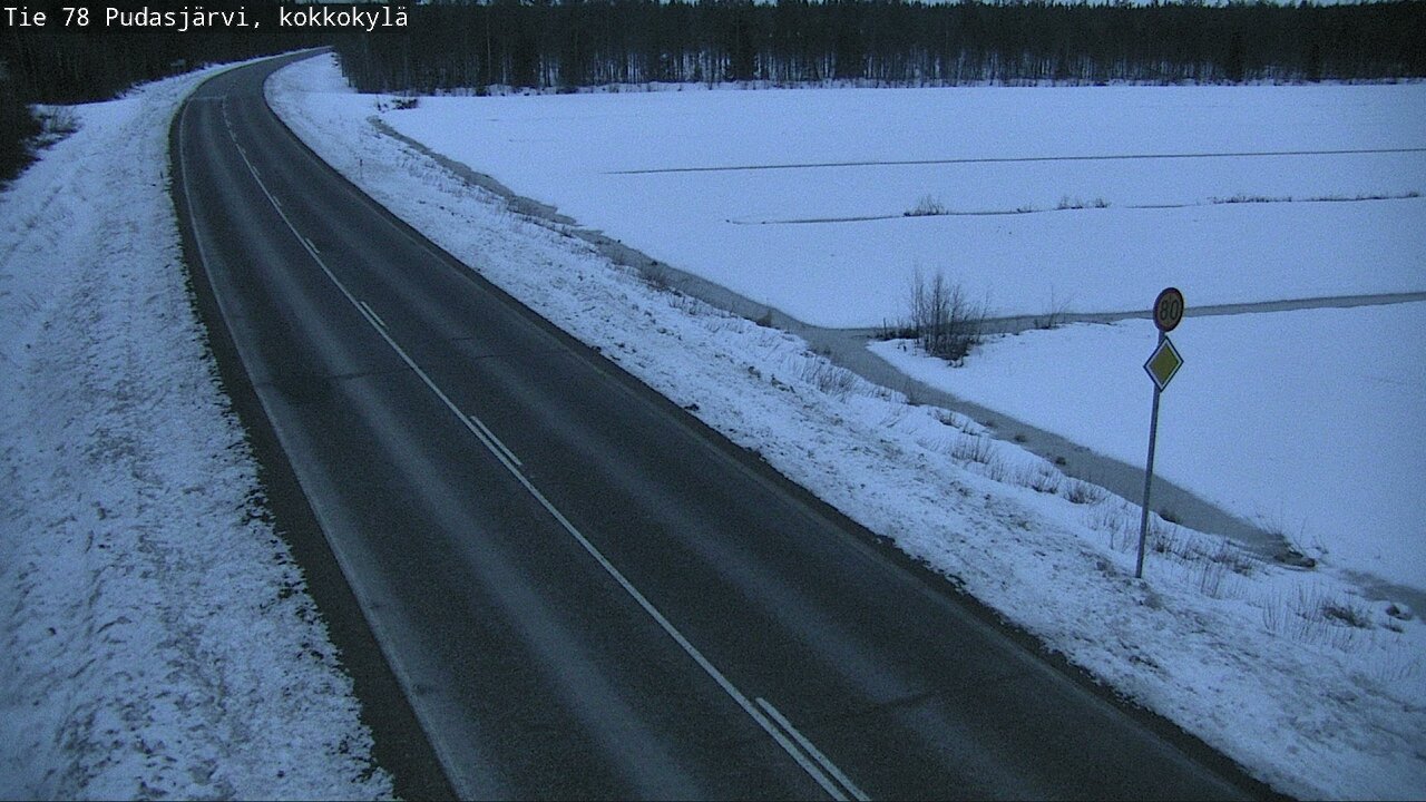 Weather Camera Image Road 78 Pudasjärvi, Kokkokylä, Pudasjärvi, Pohjois-Pohjanmaa