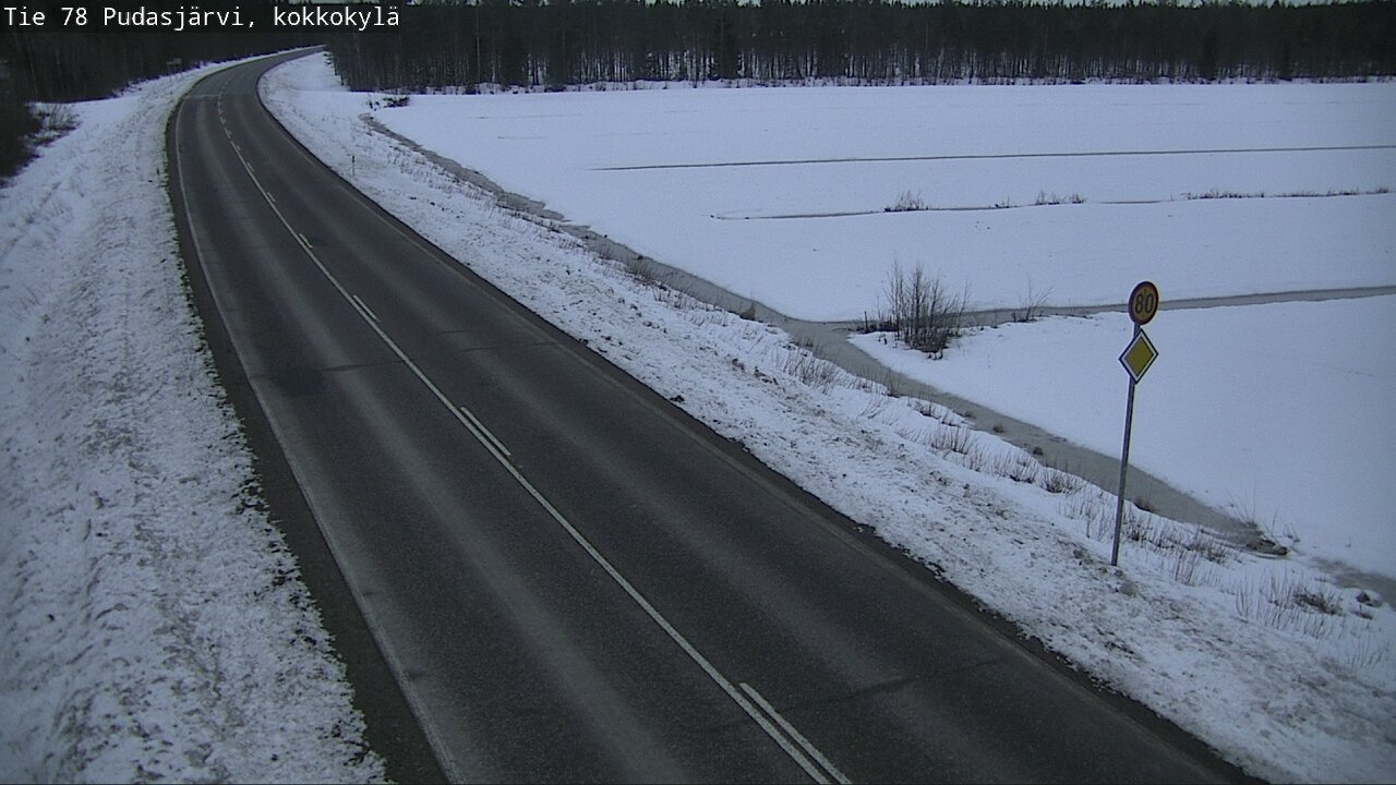 Weather Camera Image Road 78 Pudasjärvi, Kokkokylä, Pudasjärvi, Pohjois-Pohjanmaa