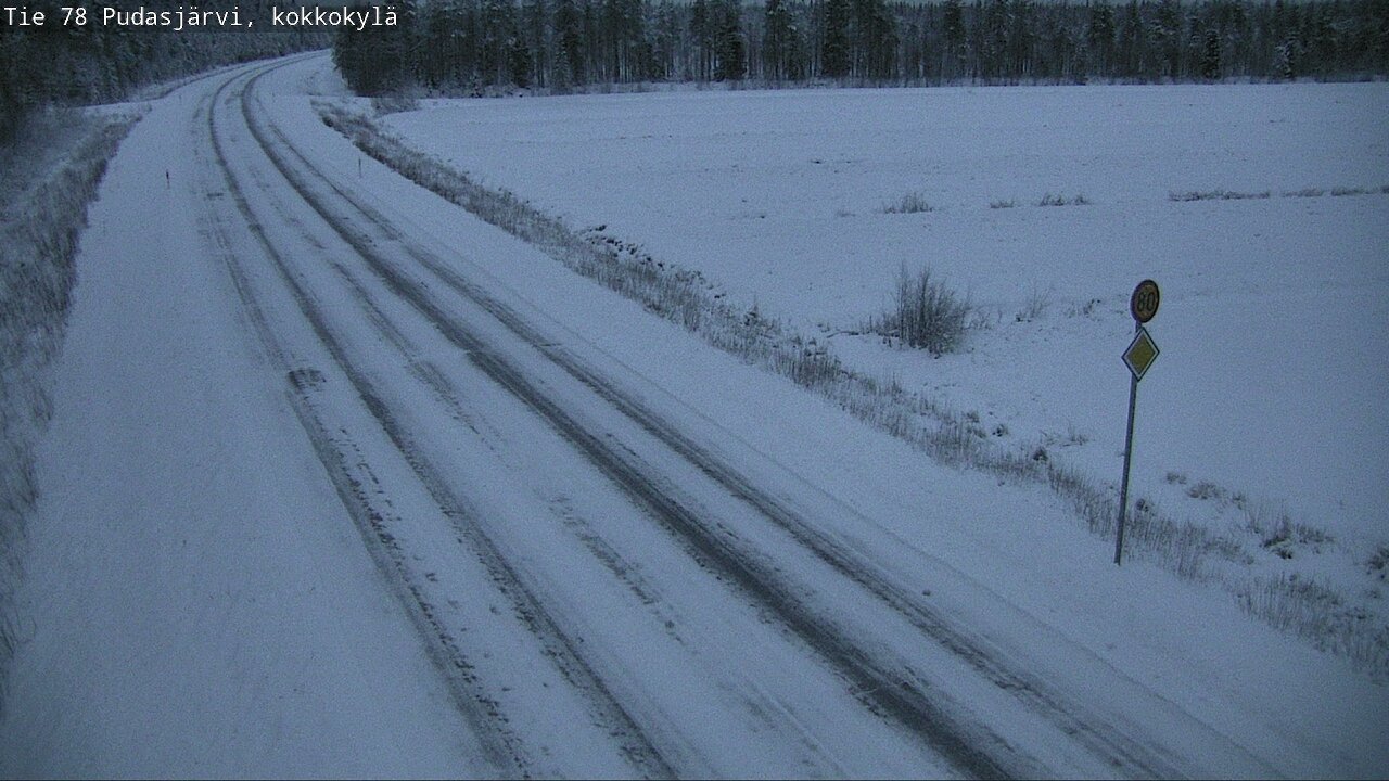 Weather Camera Image Road 78 Pudasjärvi, Kokkokylä, Pudasjärvi, Pohjois-Pohjanmaa