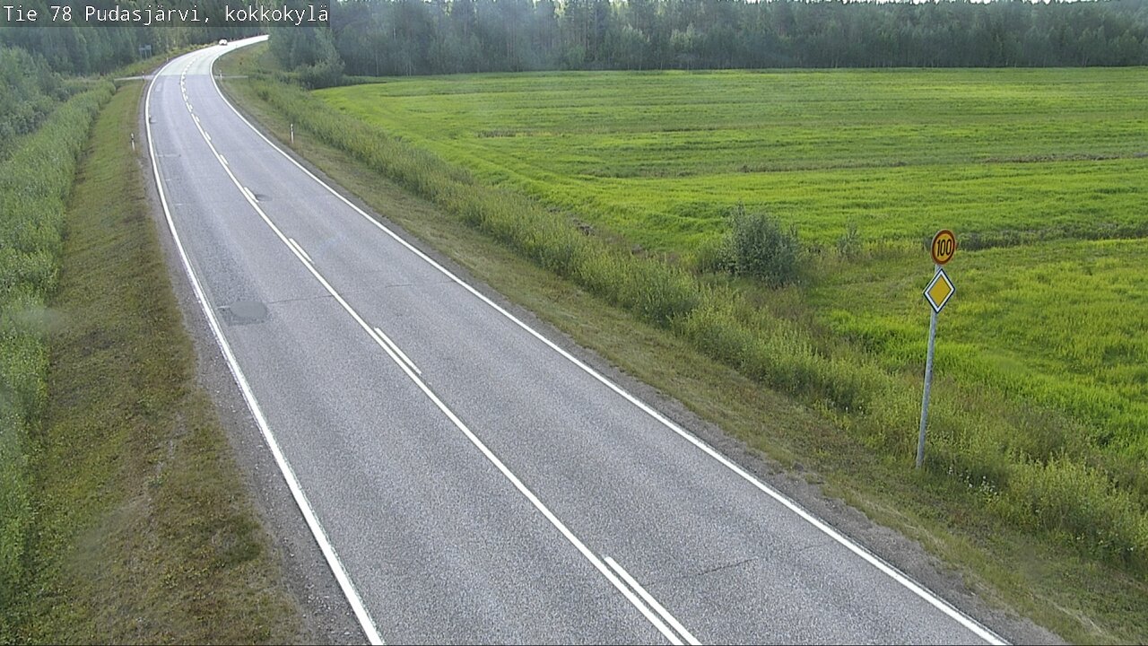 Weather Camera Image Road 78 Pudasjärvi, Kokkokylä, Pudasjärvi, Pohjois-Pohjanmaa