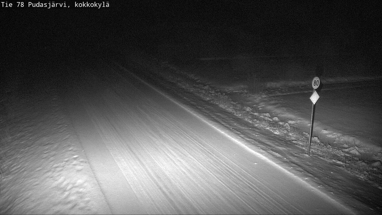 Weather Camera Image Road 78 Pudasjärvi, Kokkokylä, Pudasjärvi, Pohjois-Pohjanmaa