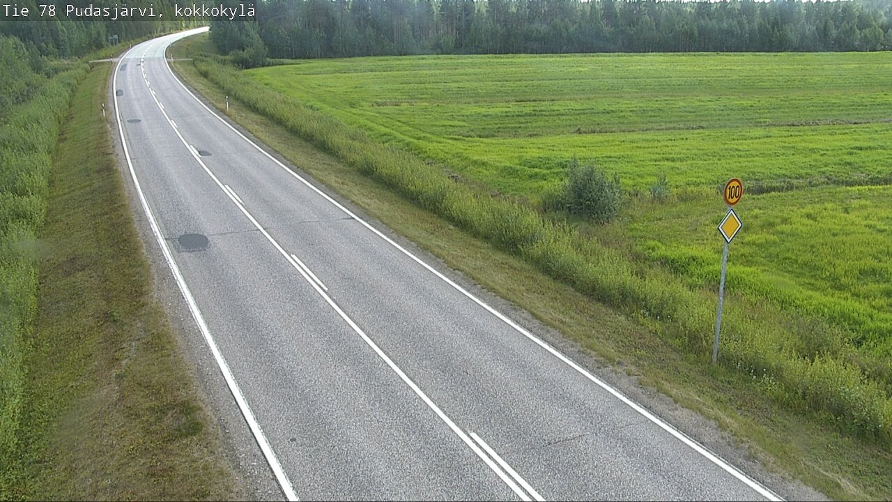 Weather Camera Image Road 78 Pudasjärvi, Kokkokylä, Pudasjärvi, Pohjois-Pohjanmaa