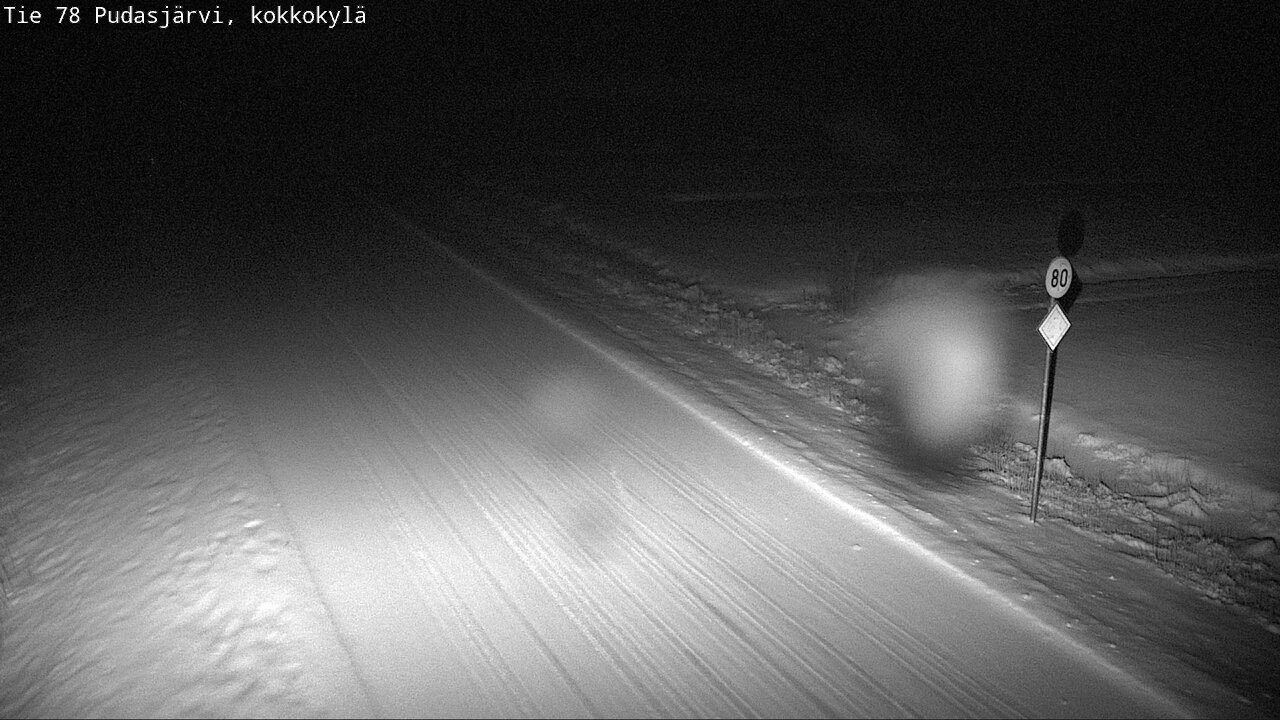 Weather Camera Image Road 78 Pudasjärvi, Kokkokylä, Pudasjärvi, Pohjois-Pohjanmaa