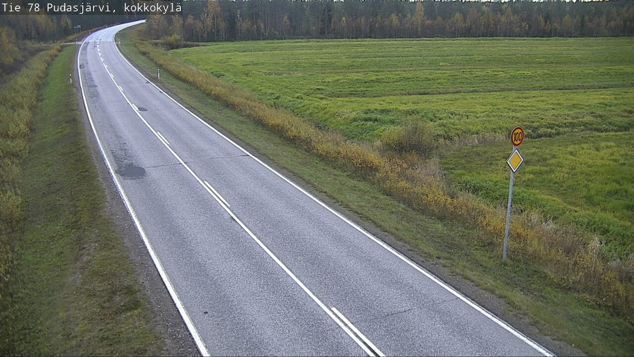 Weather Camera Image Road 78 Pudasjärvi, Kokkokylä, Pudasjärvi, Pohjois-Pohjanmaa