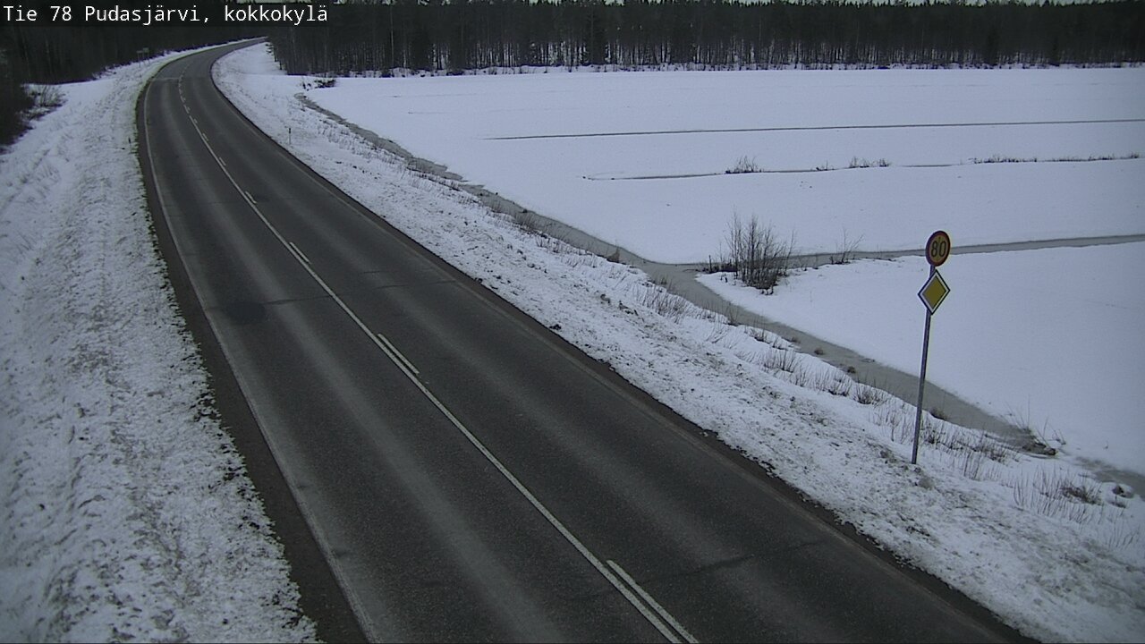Weather Camera Image Road 78 Pudasjärvi, Kokkokylä, Pudasjärvi, Pohjois-Pohjanmaa