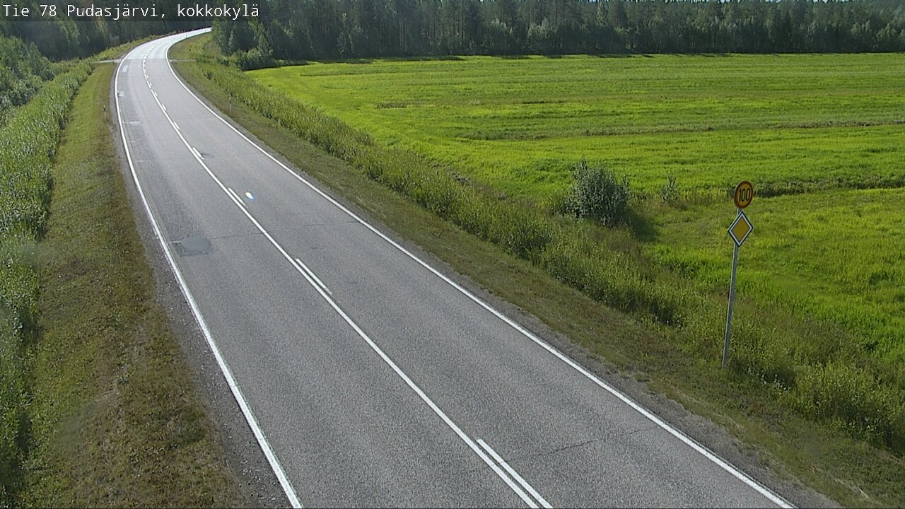 Weather Camera Image Road 78 Pudasjärvi, Kokkokylä, Pudasjärvi, Pohjois-Pohjanmaa