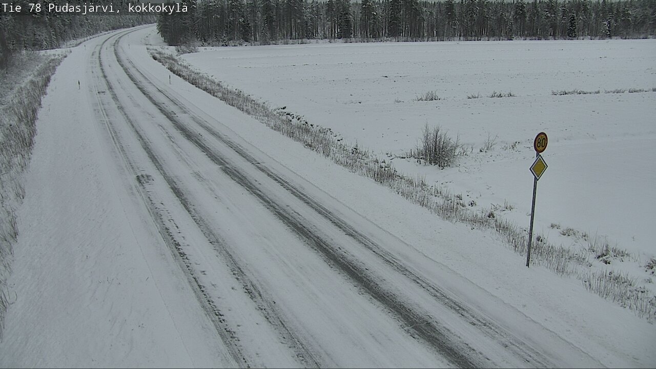 Weather Camera Image Road 78 Pudasjärvi, Kokkokylä, Pudasjärvi, Pohjois-Pohjanmaa