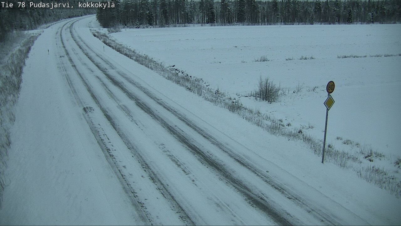 Weather Camera Image Road 78 Pudasjärvi, Kokkokylä, Pudasjärvi, Pohjois-Pohjanmaa