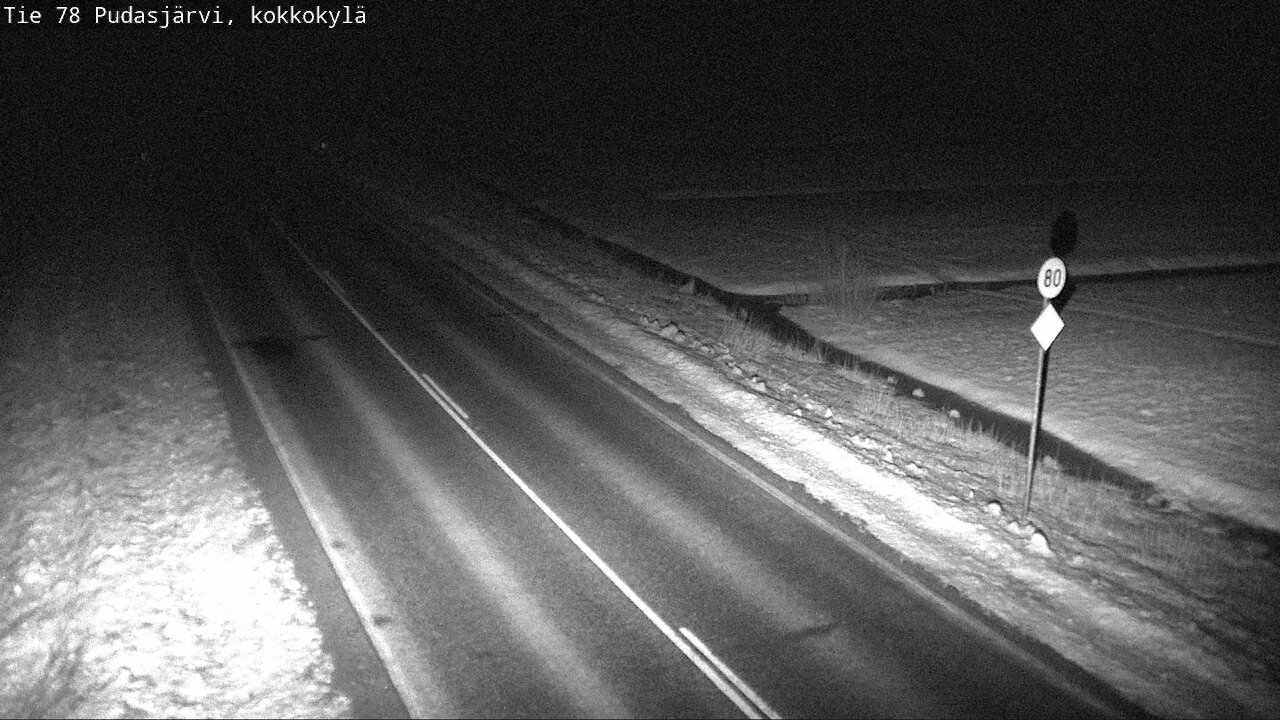 Weather Camera Image Road 78 Pudasjärvi, Kokkokylä, Pudasjärvi, Pohjois-Pohjanmaa