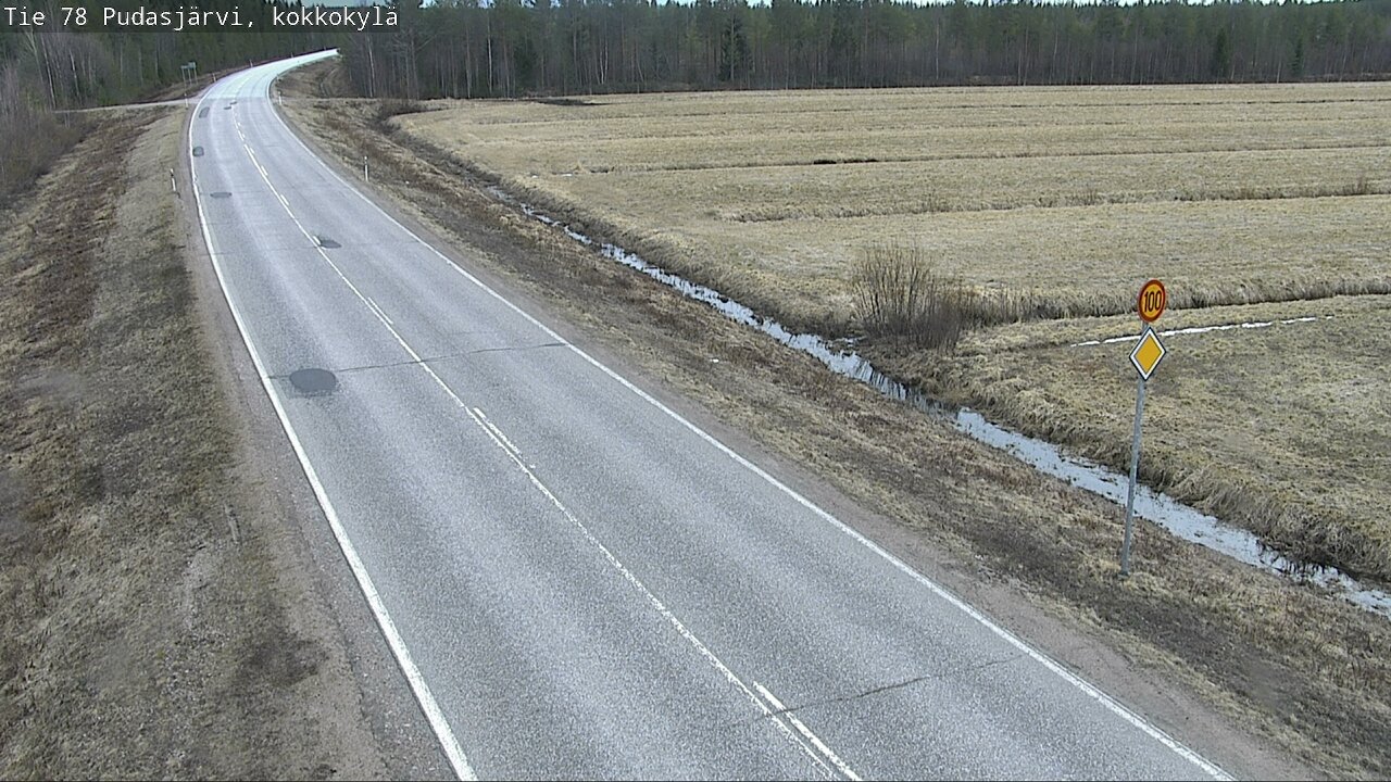 Weather Camera Image Road 78 Pudasjärvi, Kokkokylä, Pudasjärvi, Pohjois-Pohjanmaa