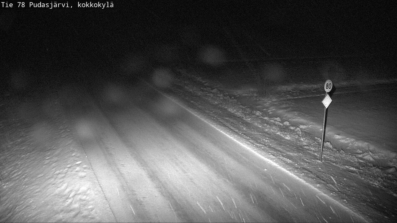 Weather Camera Image Road 78 Pudasjärvi, Kokkokylä, Pudasjärvi, Pohjois-Pohjanmaa