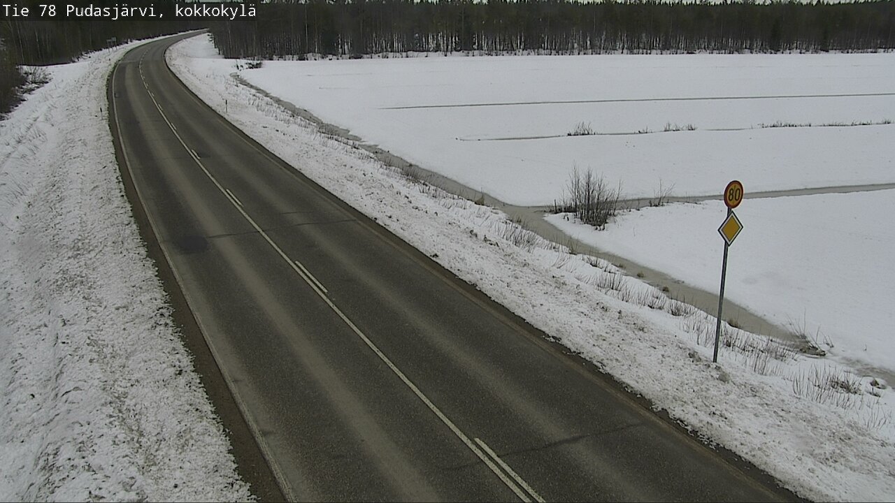 Weather Camera Image Road 78 Pudasjärvi, Kokkokylä, Pudasjärvi, Pohjois-Pohjanmaa