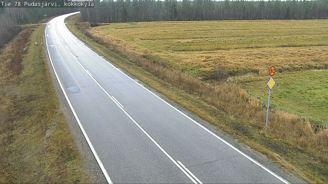 Weather Camera Image Road 78 Pudasjärvi, Kokkokylä, Pudasjärvi, Pohjois-Pohjanmaa
