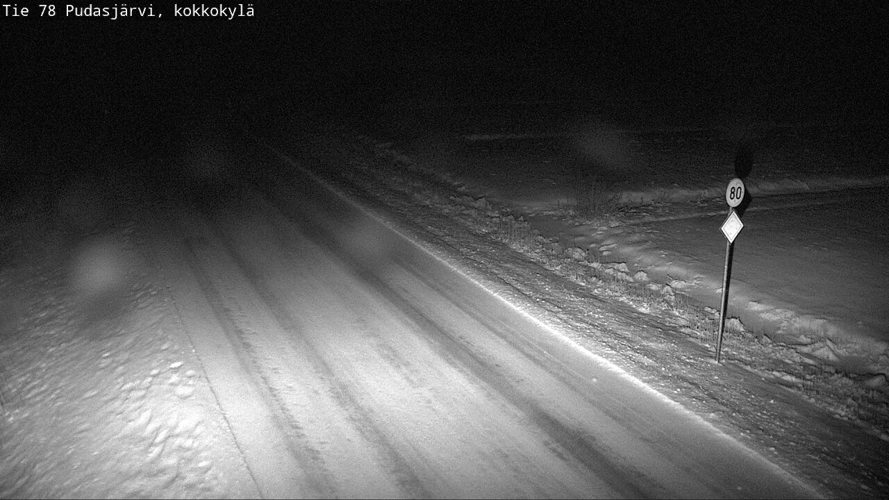 Weather Camera Image Road 78 Pudasjärvi, Kokkokylä, Pudasjärvi, Pohjois-Pohjanmaa