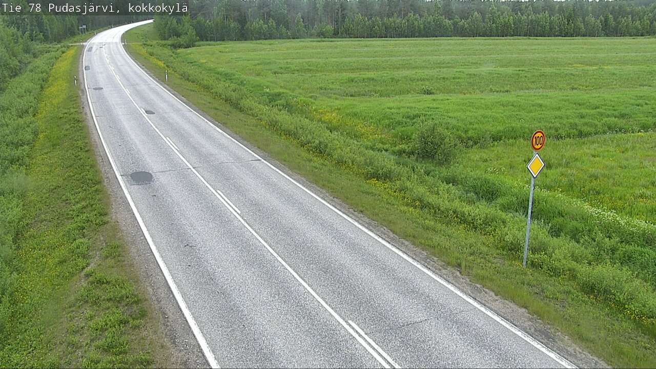 Weather Camera Image Väg 78 Pudasjärvi, Kokkokylä, Pudasjärvi, Pohjois-Pohjanmaa