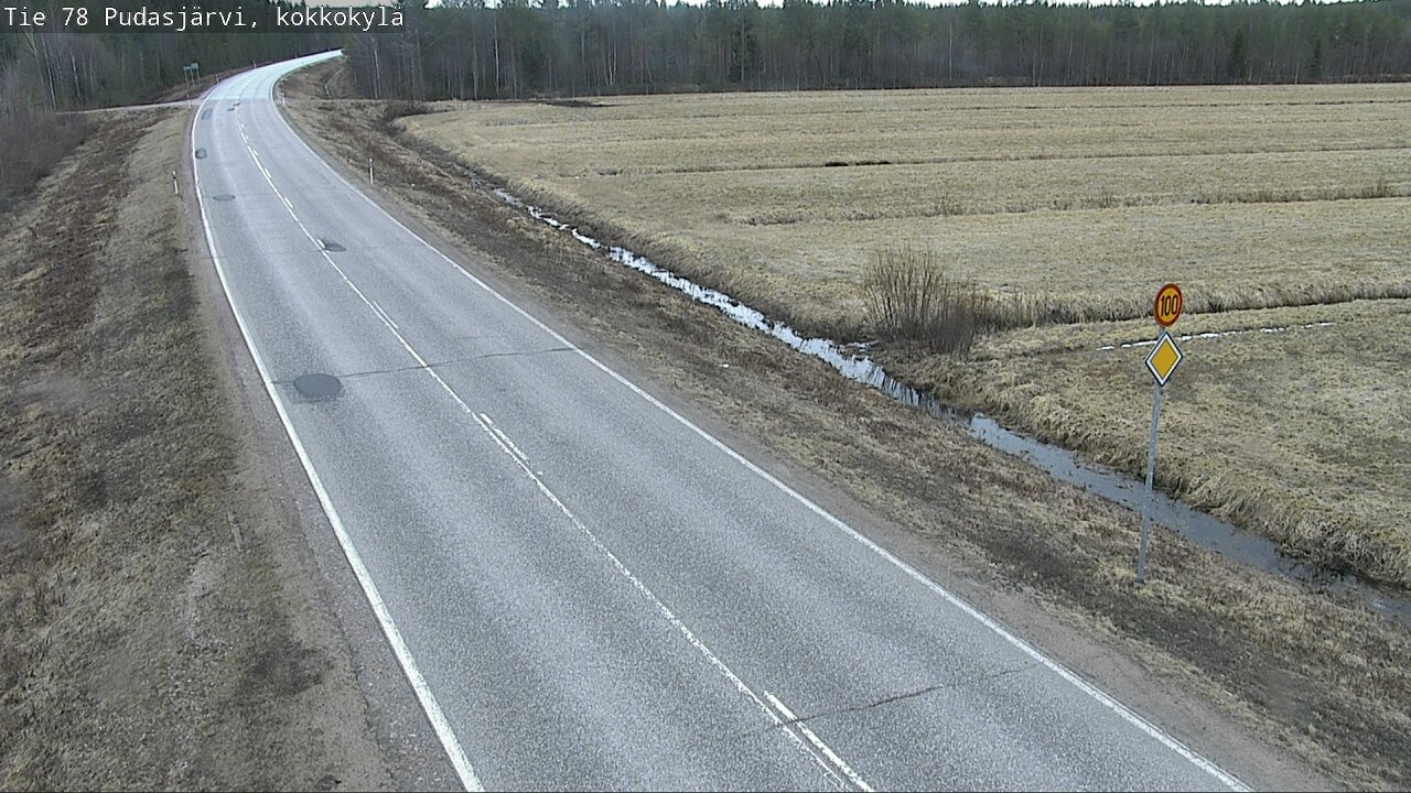 Weather Camera Image Väg 78 Pudasjärvi, Kokkokylä, Pudasjärvi, Pohjois-Pohjanmaa