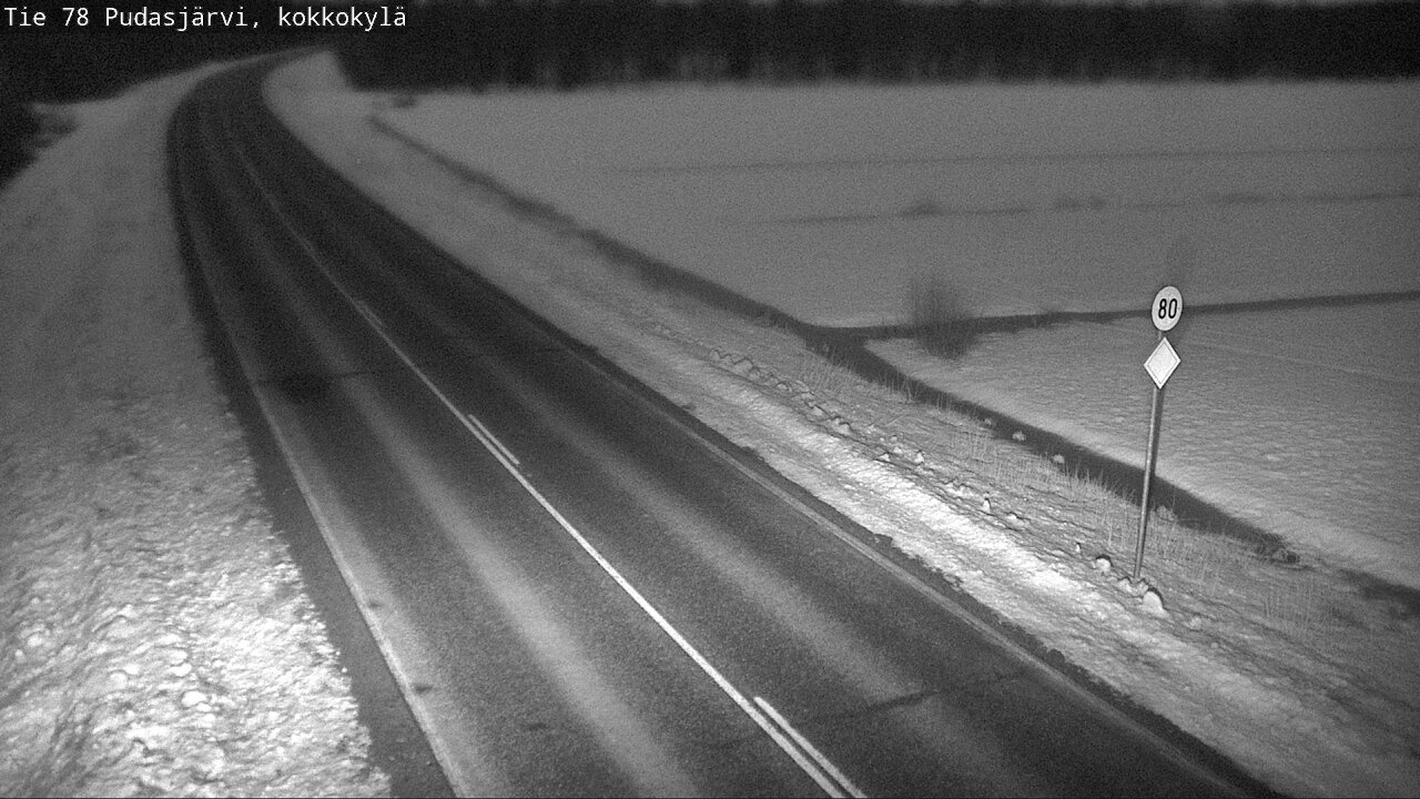 Weather Camera Image Road 78 Pudasjärvi, Kokkokylä, Pudasjärvi, Pohjois-Pohjanmaa