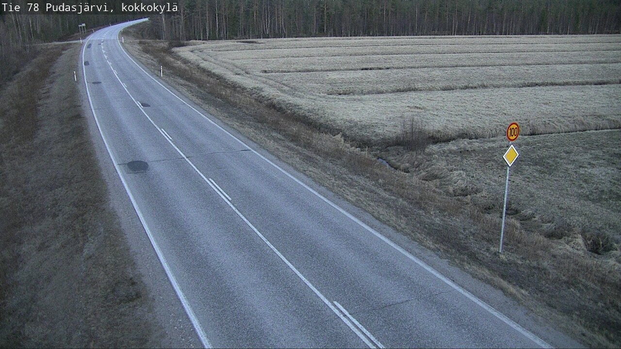 Weather Camera Image Road 78 Pudasjärvi, Kokkokylä, Pudasjärvi, Pohjois-Pohjanmaa