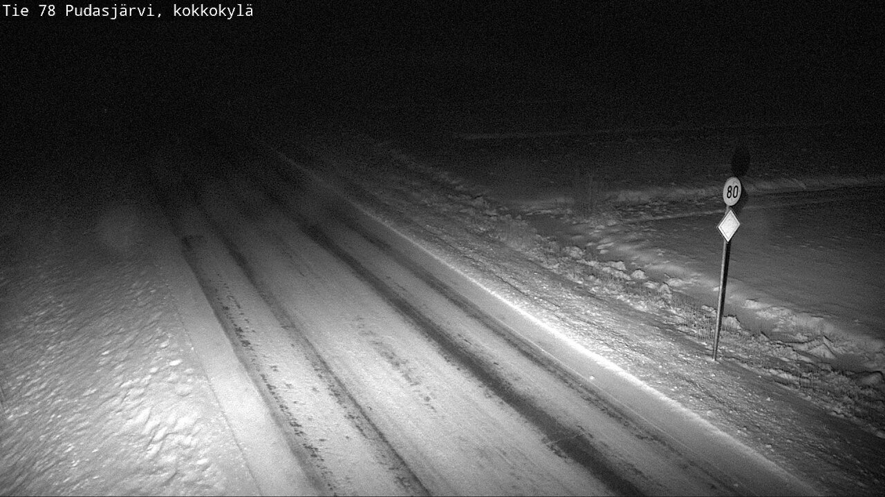 Weather Camera Image Road 78 Pudasjärvi, Kokkokylä, Pudasjärvi, Pohjois-Pohjanmaa