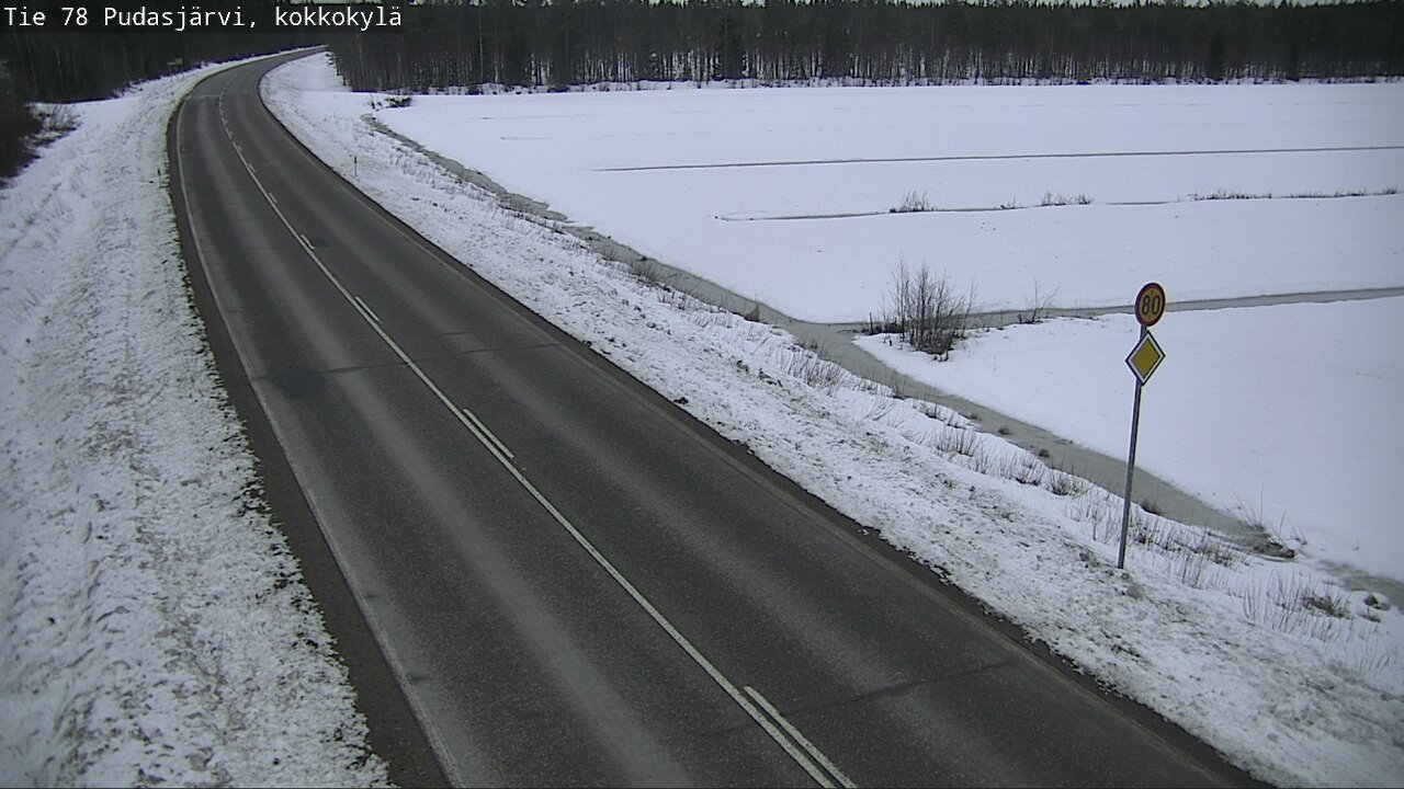 Weather Camera Image Road 78 Pudasjärvi, Kokkokylä, Pudasjärvi, Pohjois-Pohjanmaa