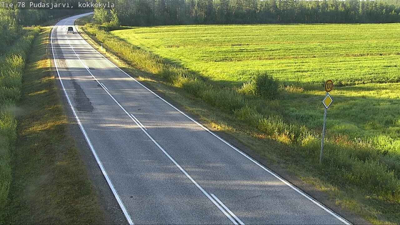 Weather Camera Image Road 78 Pudasjärvi, Kokkokylä, Pudasjärvi, Pohjois-Pohjanmaa