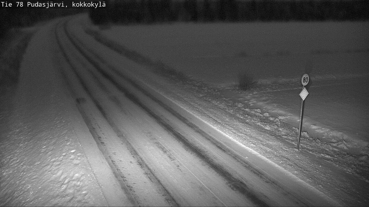 Weather Camera Image Road 78 Pudasjärvi, Kokkokylä, Pudasjärvi, Pohjois-Pohjanmaa