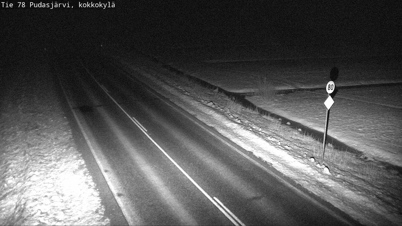 Weather Camera Image Road 78 Pudasjärvi, Kokkokylä, Pudasjärvi, Pohjois-Pohjanmaa
