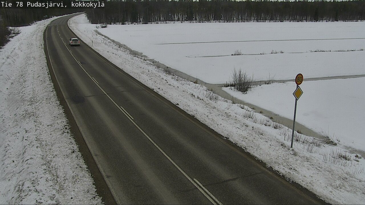 Weather Camera Image Road 78 Pudasjärvi, Kokkokylä, Pudasjärvi, Pohjois-Pohjanmaa