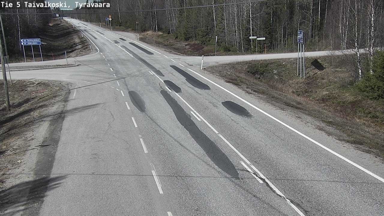 Weather Camera Image Road 5 Taivalkoski, Tyrävaara, Taivalkoski, Pohjois-Pohjanmaa