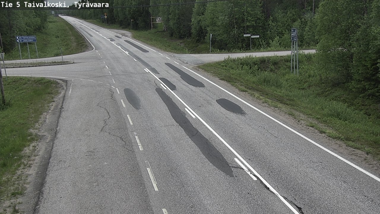 Weather Camera Image Väg 5 Taivalkoski, Tyrävaara, Taivalkoski, Pohjois-Pohjanmaa