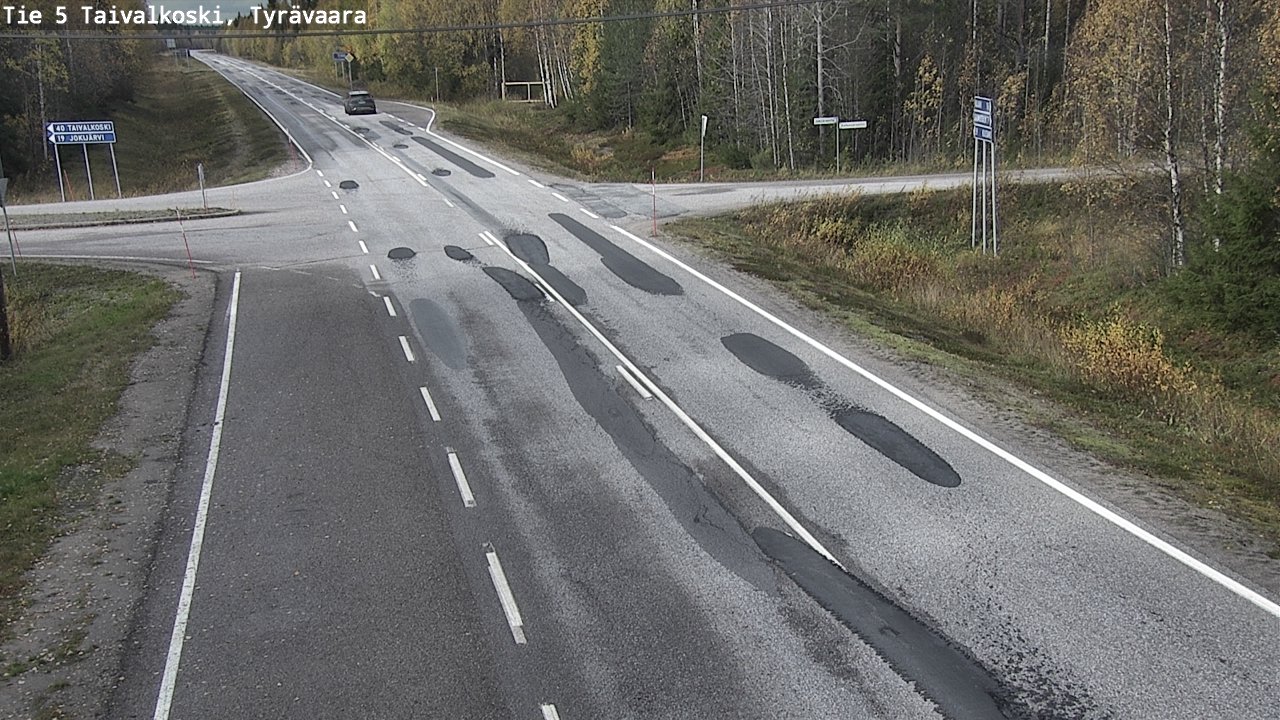 Weather Camera Image Väg 5 Taivalkoski, Tyrävaara, Taivalkoski, Pohjois-Pohjanmaa