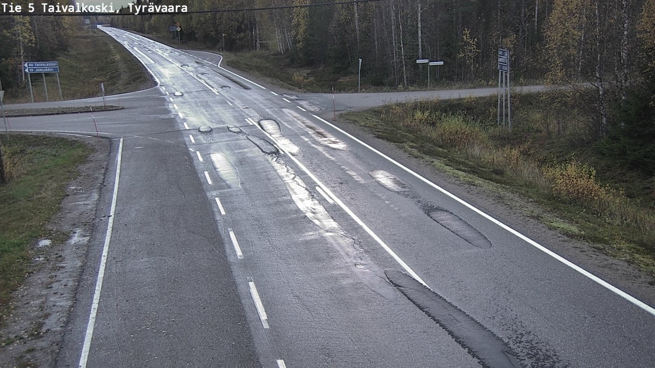 Weather Camera Image Väg 5 Taivalkoski, Tyrävaara, Taivalkoski, Pohjois-Pohjanmaa