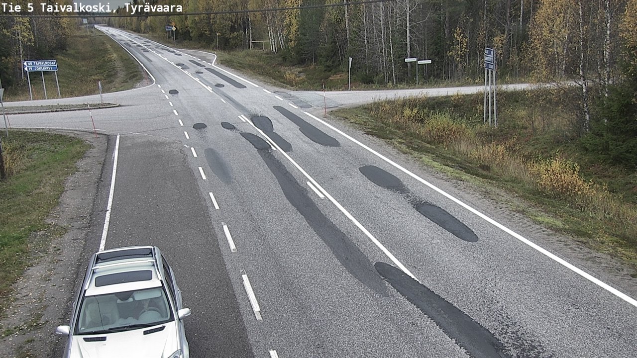 Weather Camera Image Väg 5 Taivalkoski, Tyrävaara, Taivalkoski, Pohjois-Pohjanmaa