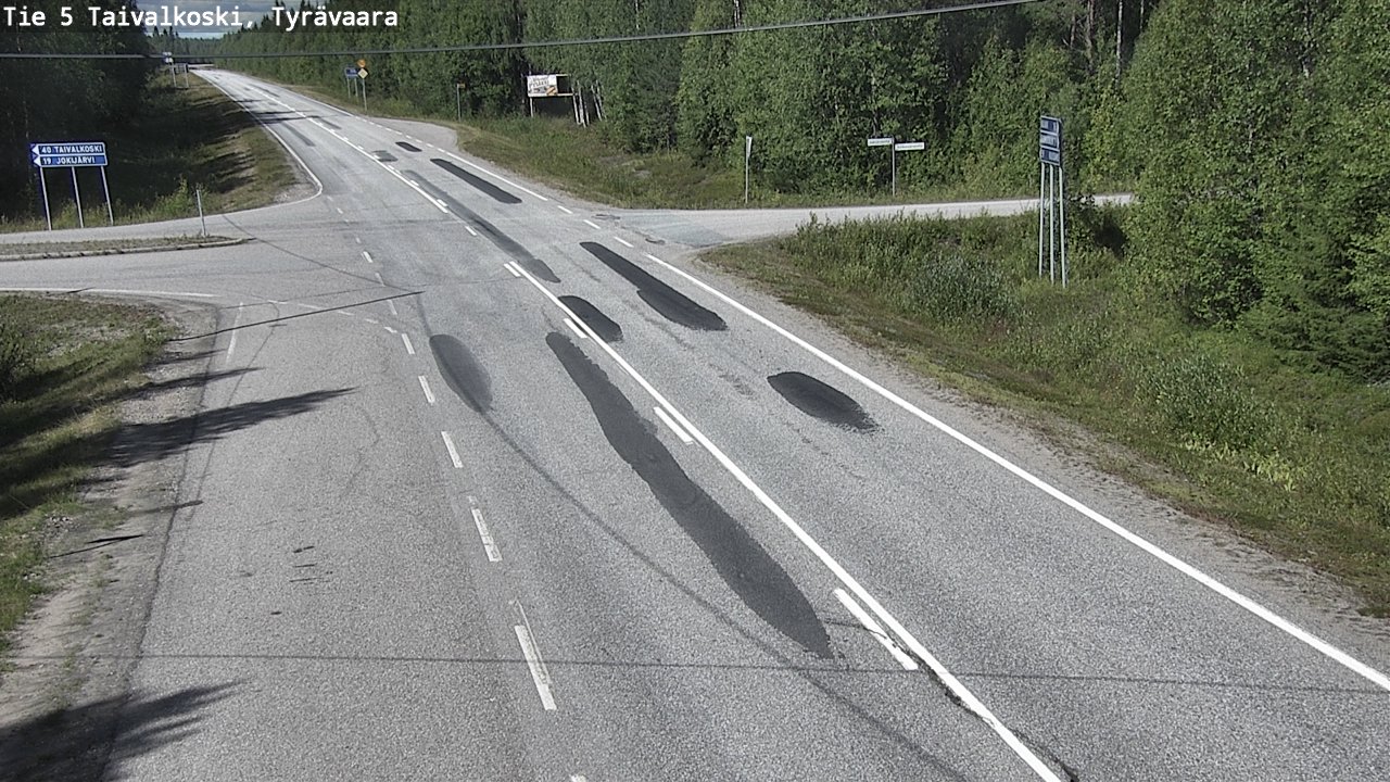 Weather Camera Image Väg 5 Taivalkoski, Tyrävaara, Taivalkoski, Pohjois-Pohjanmaa