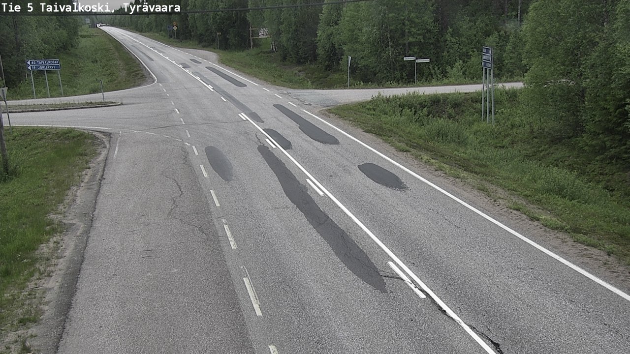 Weather Camera Image Väg 5 Taivalkoski, Tyrävaara, Taivalkoski, Pohjois-Pohjanmaa