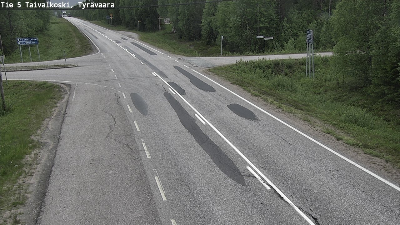 Weather Camera Image Väg 5 Taivalkoski, Tyrävaara, Taivalkoski, Pohjois-Pohjanmaa