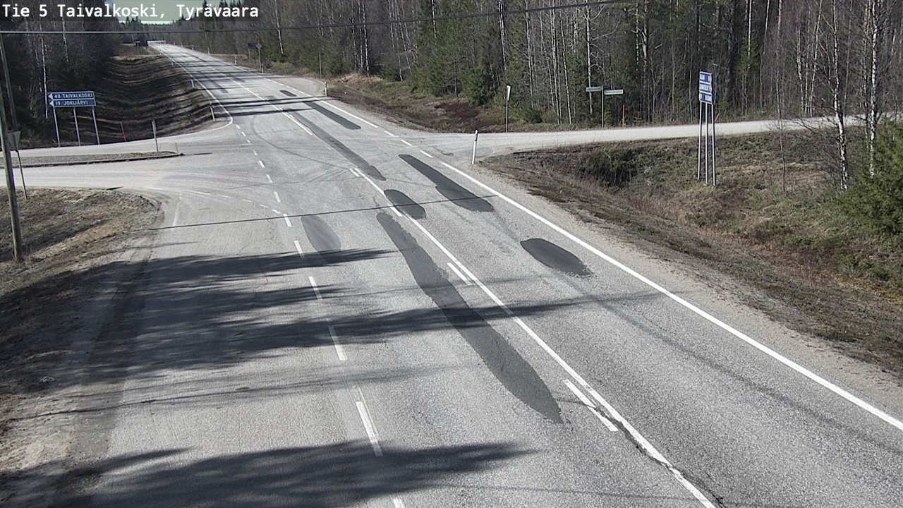 Weather Camera Image Road 5 Taivalkoski, Tyrävaara, Taivalkoski, Pohjois-Pohjanmaa